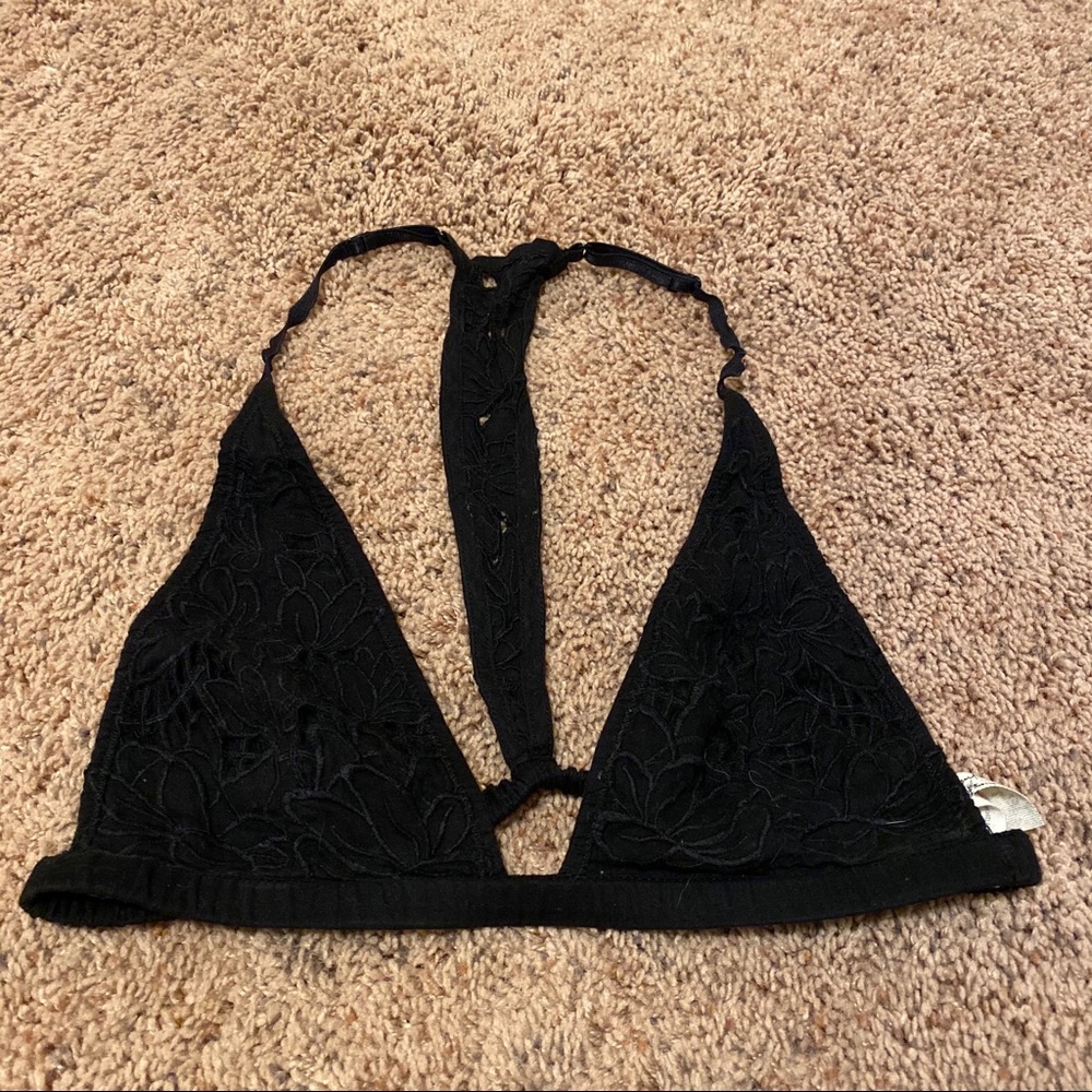 Free People Black Crochet Bralette